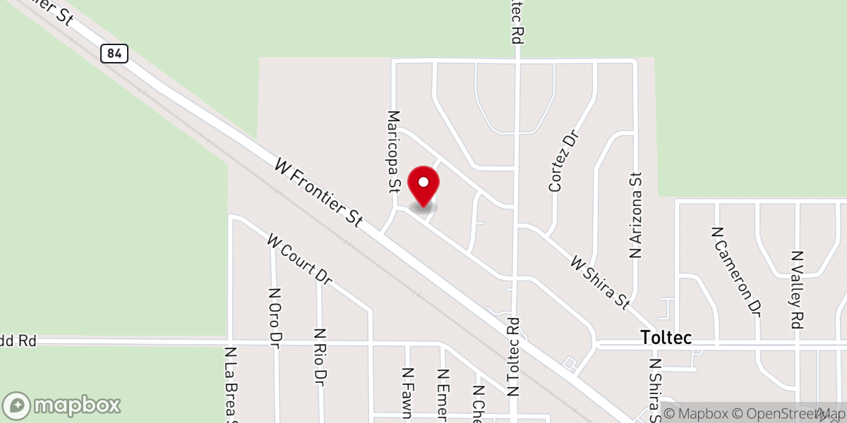 Map showing location of Toltec Evangelical Methodist Church
