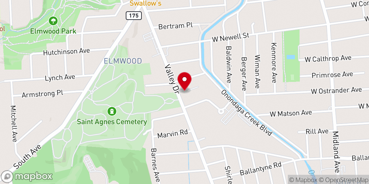 Map showing location of Grace Baptist Church