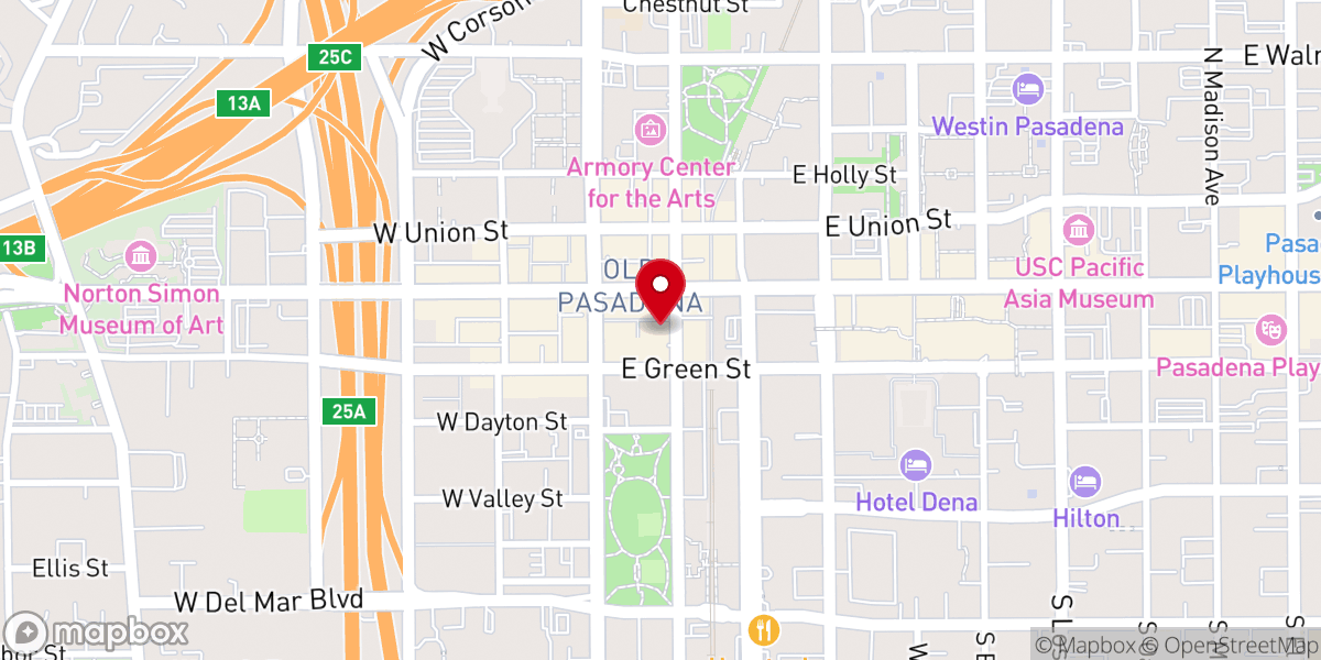 Map showing location of Church of Scientology of Pasadena