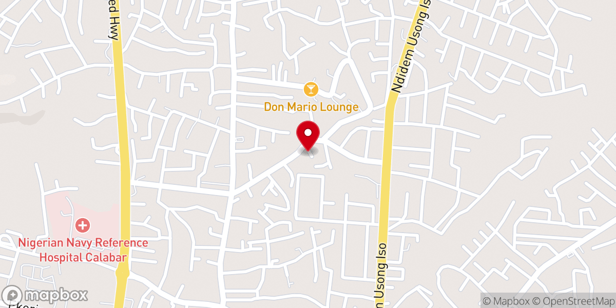 Map showing location of The Sent Community Church, 23B Ikot Effa Road, Calabar