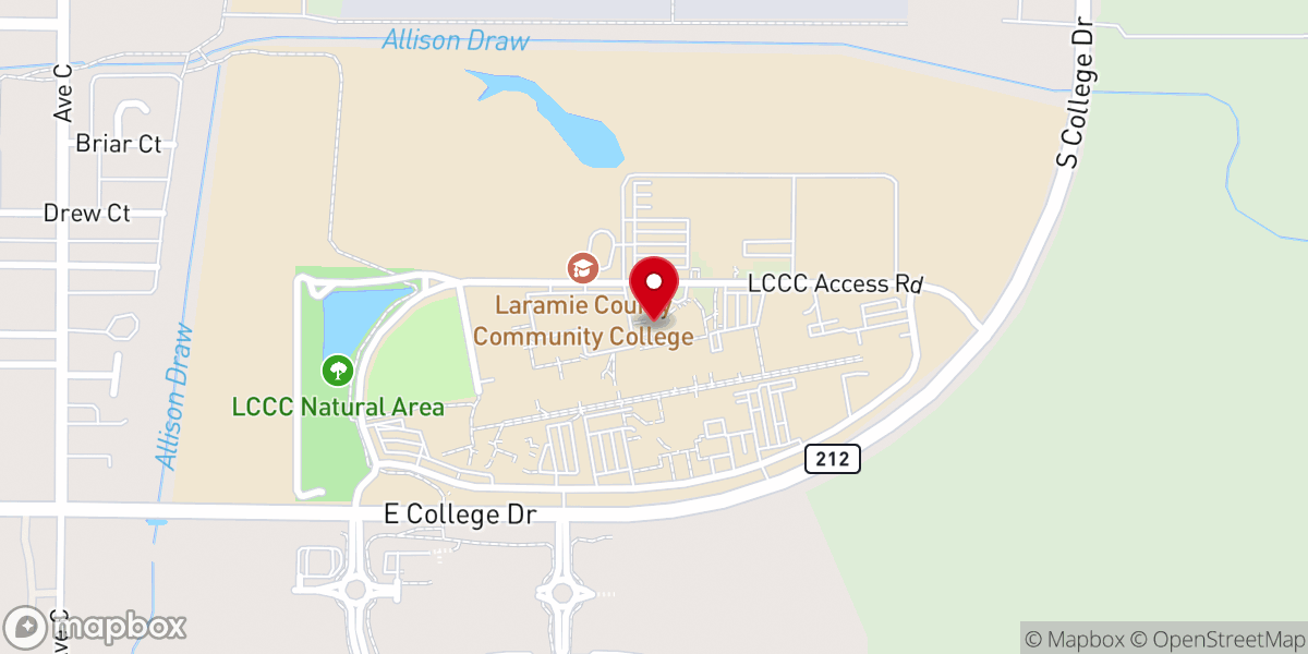 Map showing location of Living Water Community Church (Cheyenne, WY)