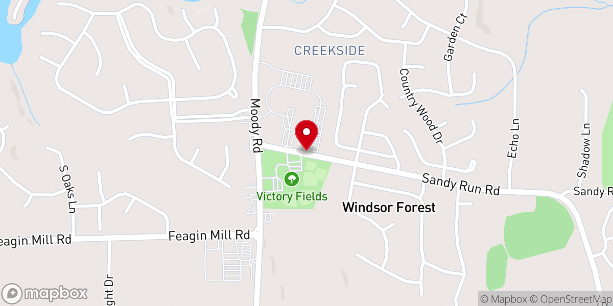 Map showing location of Second Baptist Church Youth & Activities Center