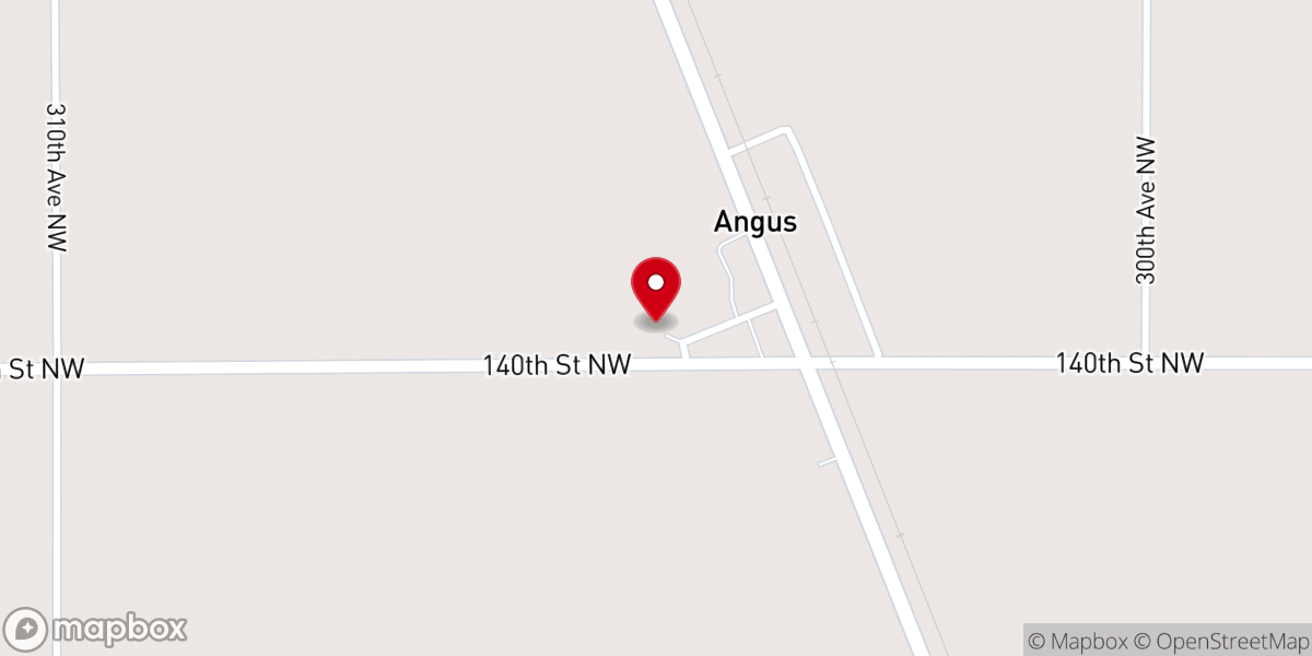 Map showing location of Angus-Tabor Presbyterian Church