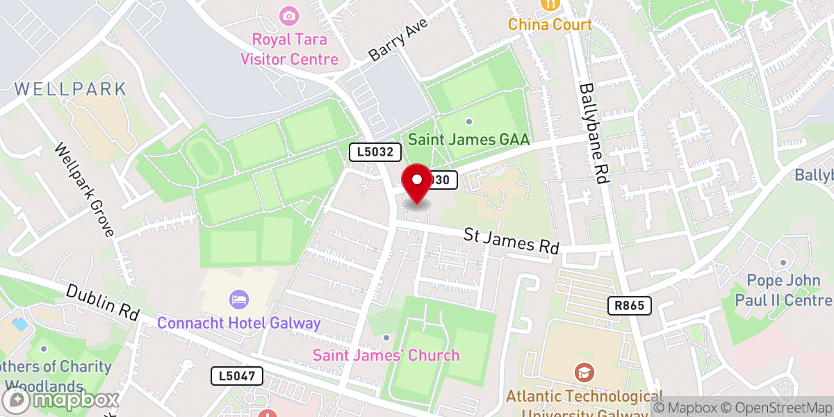 Map showing location of The Holy Family Catholic Church