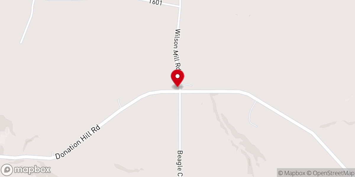 Map showing location of Donation Hill Church