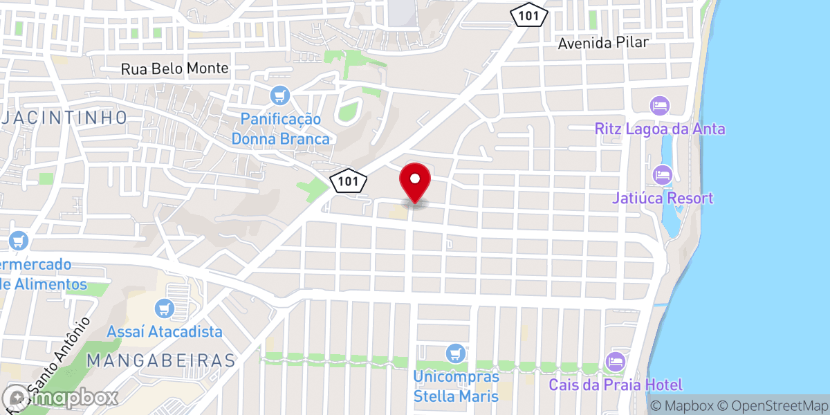 Map showing location of Igreja Episcopal Carismática do Brasil / Monte Sião em Maceió