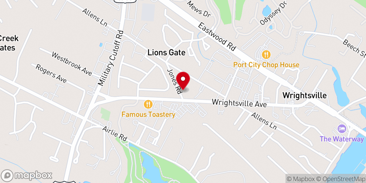 Map showing location of Pilgrim Rest Missionary Baptist Church