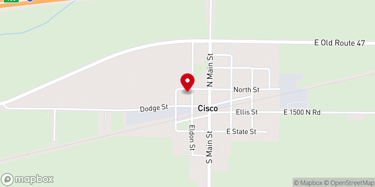 Map showing location of Cisco United Methodist Church