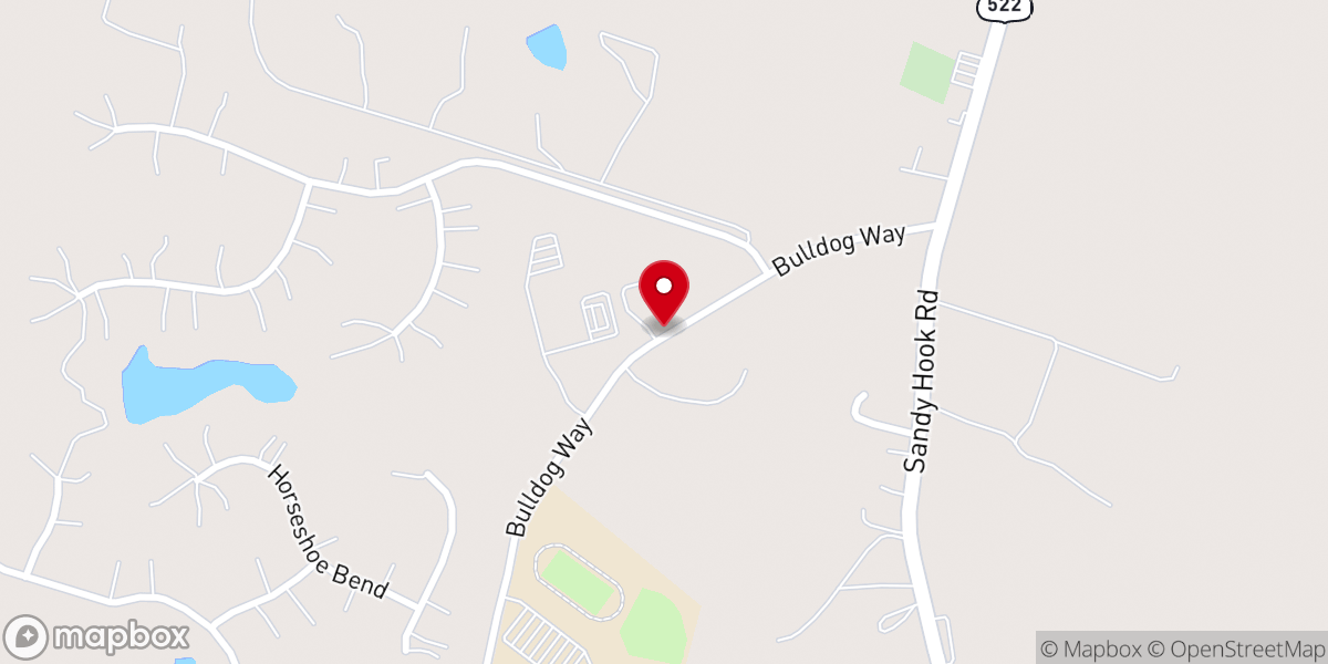 Map showing location of Goochland Presbyterian Church