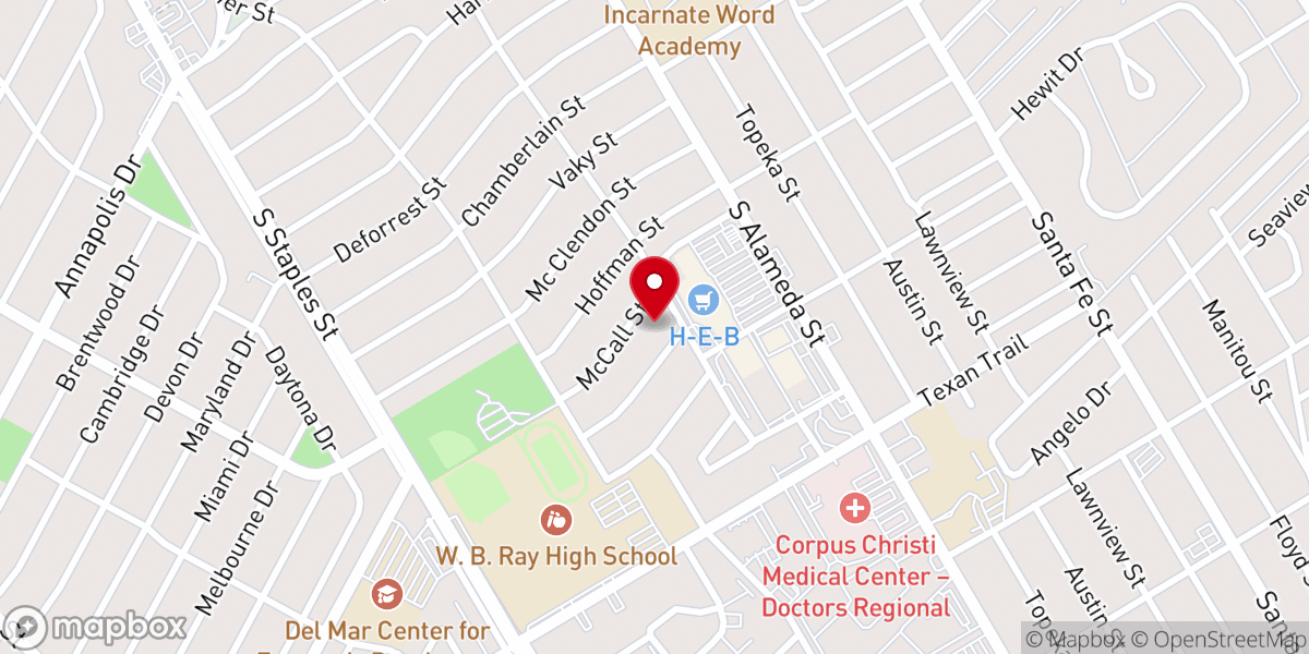 Map showing location of St Luke's Methodist Church of Corpus Christi