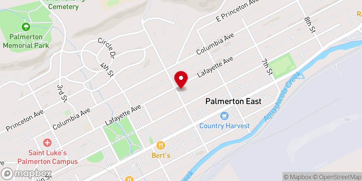 Map showing location of Holy Trinity Lutheran Church