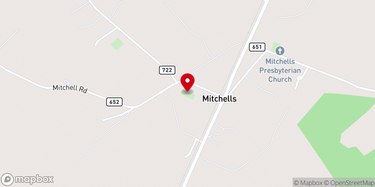 Map showing location of Bethel Church