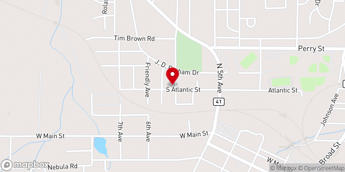 Map showing location of Mount Sinai Christian Methodist Episcopal Church