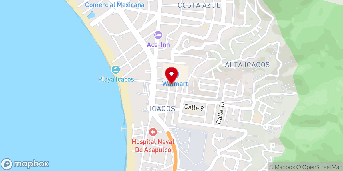 Map showing location of Iglesia Calvary Chapel Acapulco