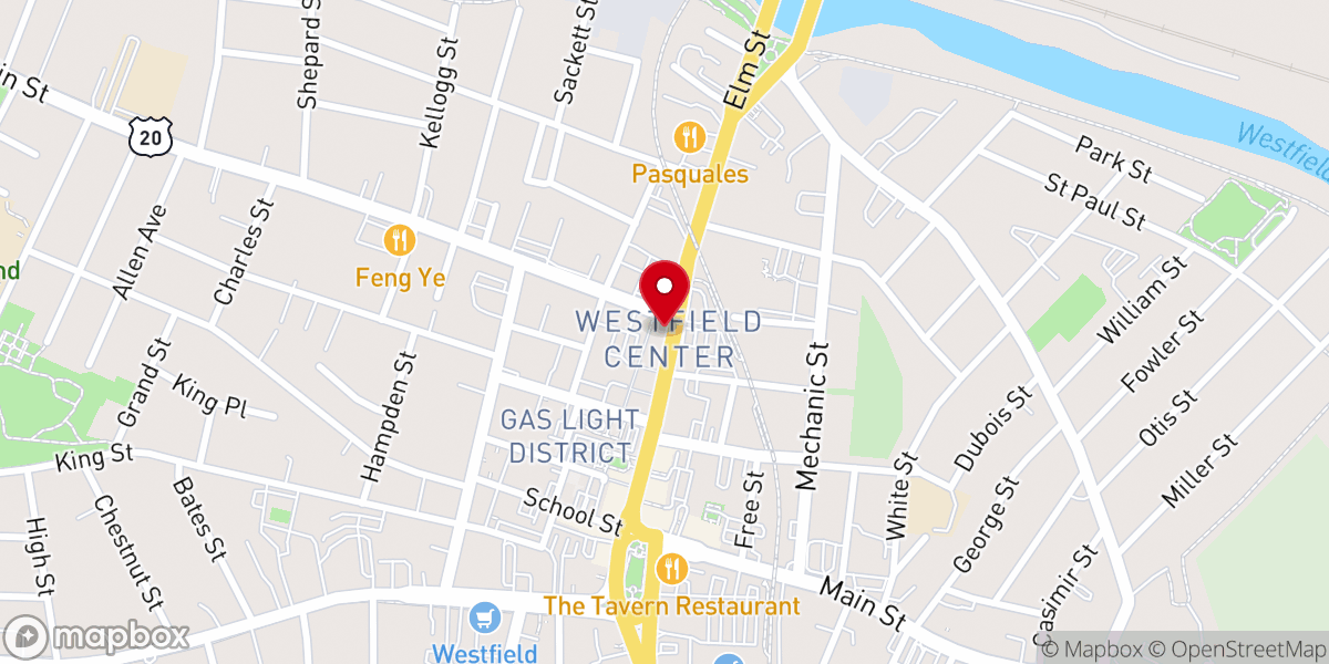 Map showing location of Community Church of Westfield