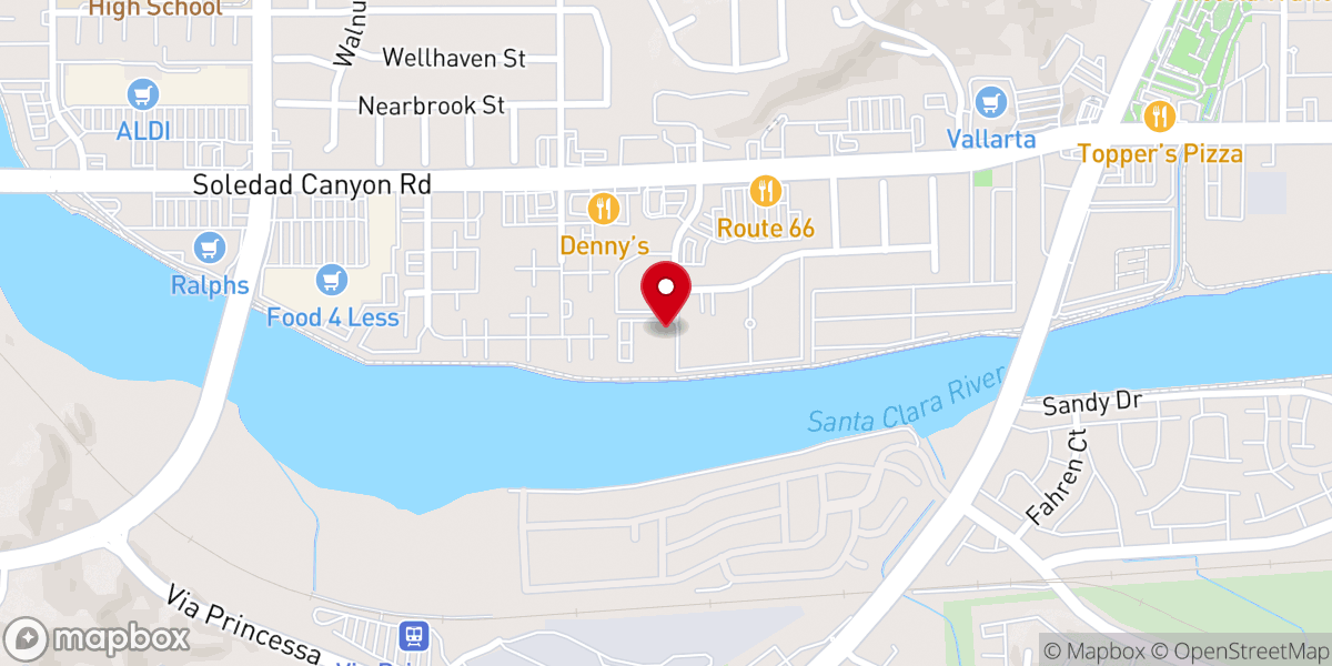 Map showing location of Santa Clarita Baptist Church