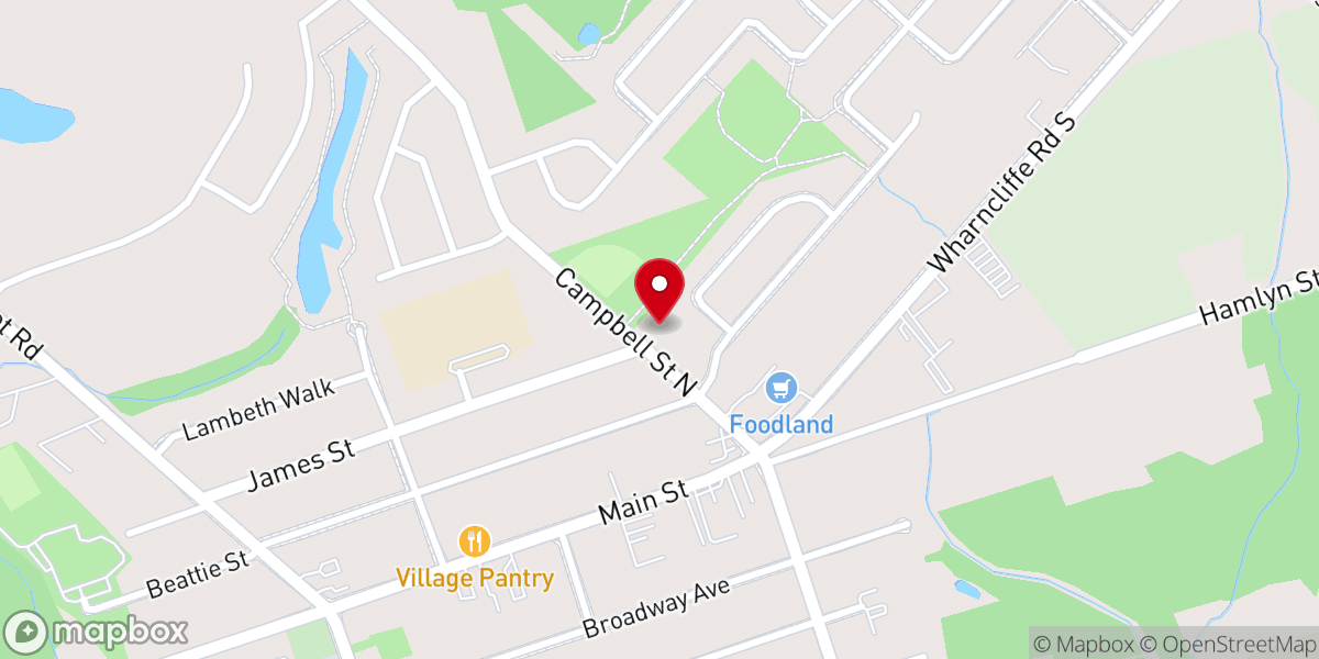 Map showing location of Bethel Baptist Church