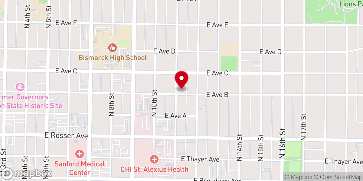 Map showing location of Bible Baptist Church