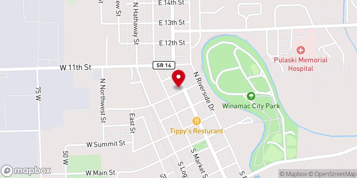 Map showing location of St. Peter Catholic Church Parsonage