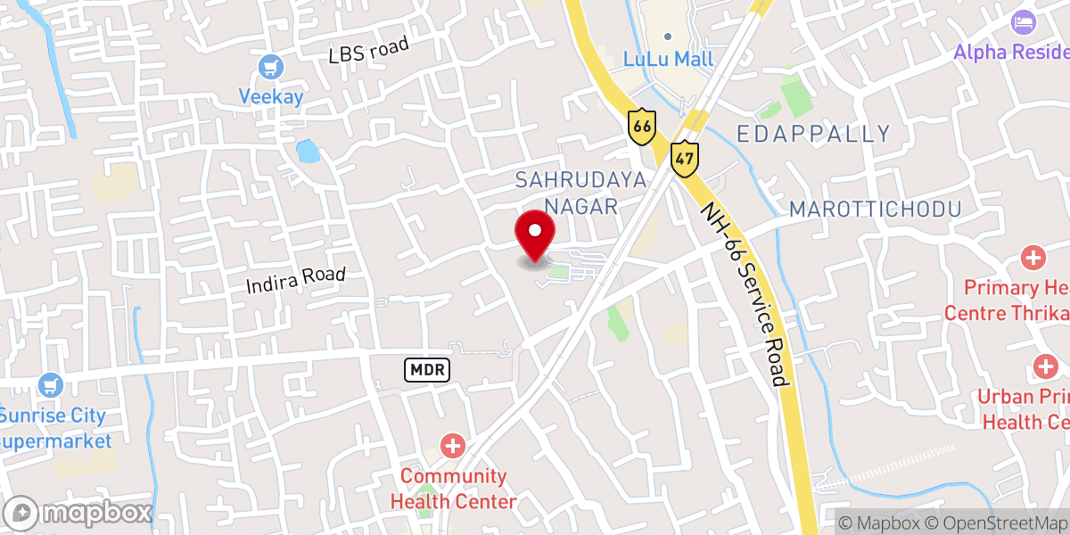 Map showing location of St. George's Syro-Malabar Forane Church, Edappally