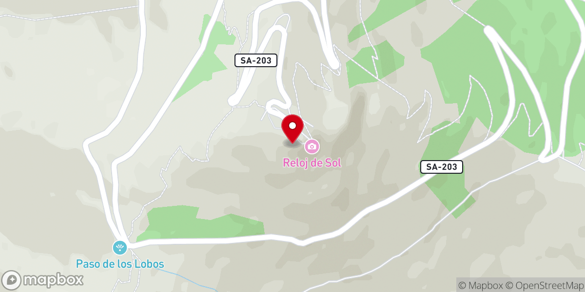 Map showing location of Santuario de la Peña Francia