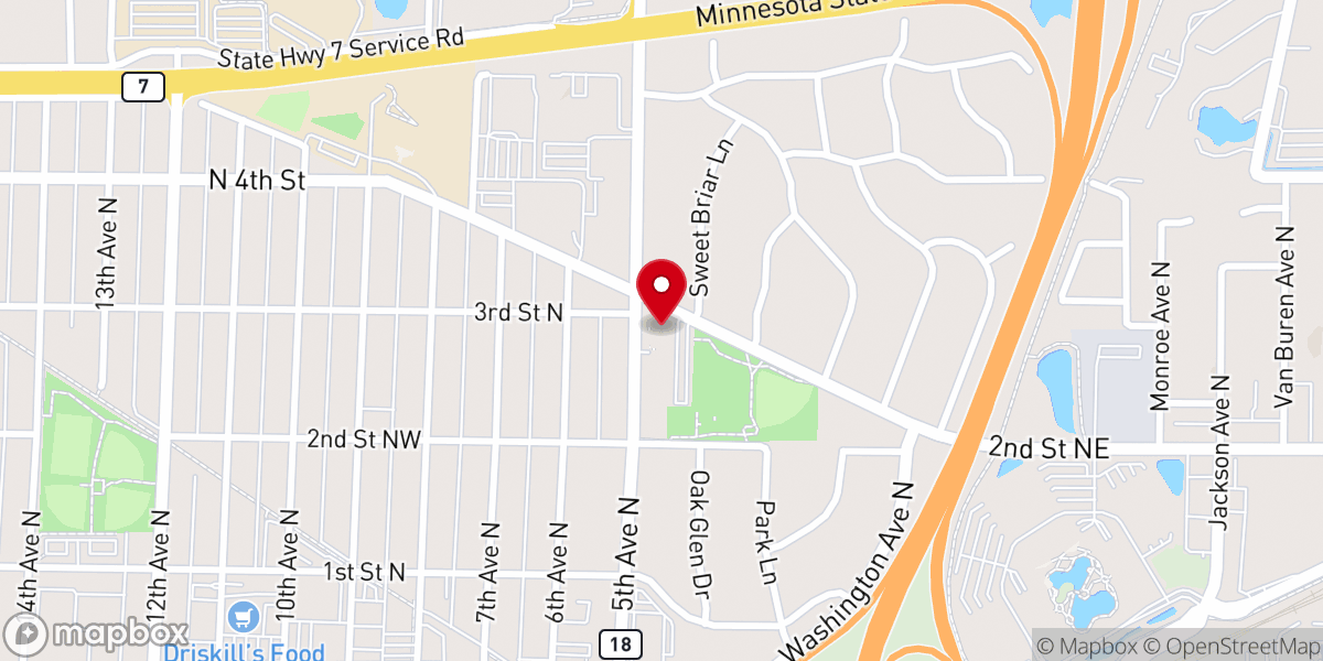 Map showing location of Hopkins Hispanic Seventh-day Adventist Church