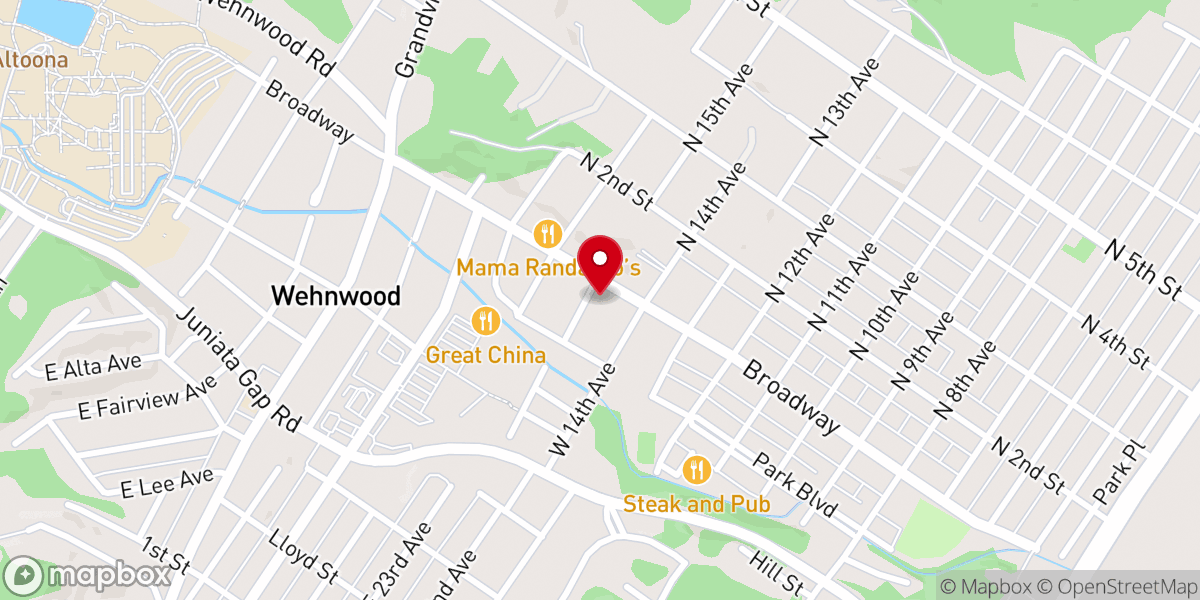 Map showing location of Altoona Mennonite Church