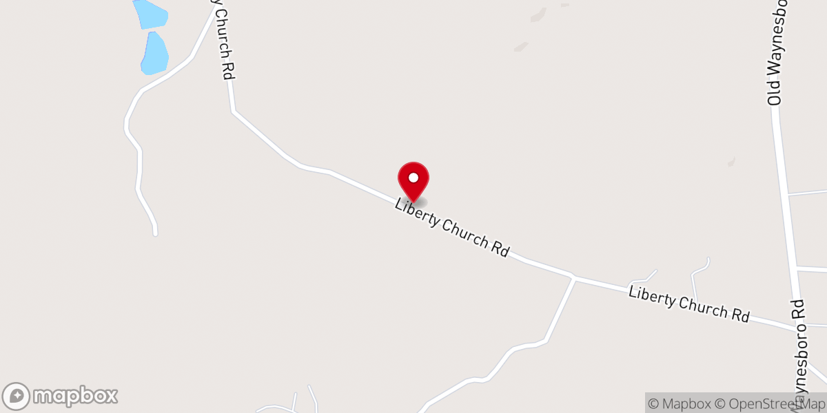 Map showing location of Liberty Methodist Church