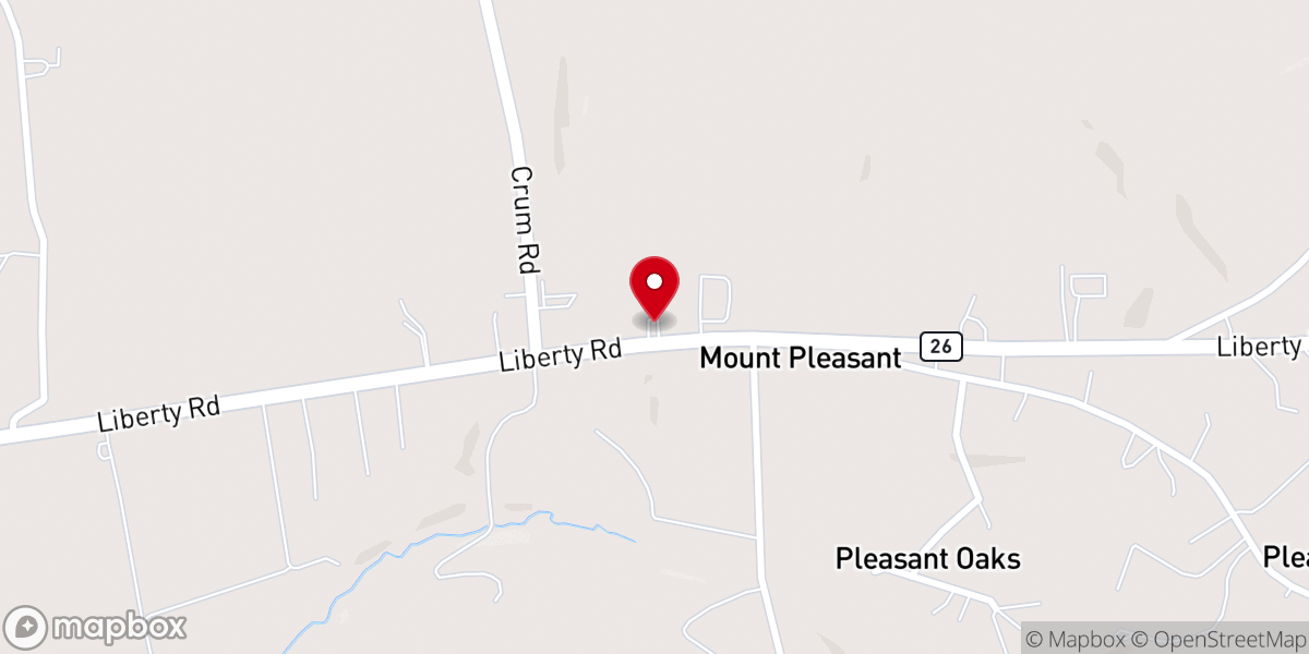 Map showing location of Mount Pleasant Reformed Church