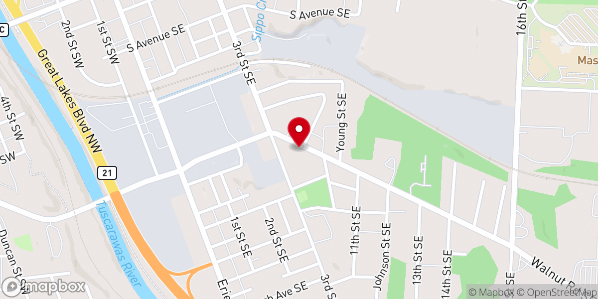 Map showing location of Walnut Hills Christian Church