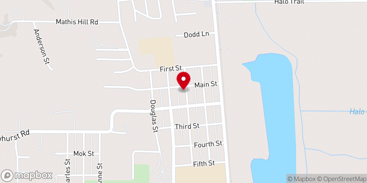 Map showing location of Church of Christ