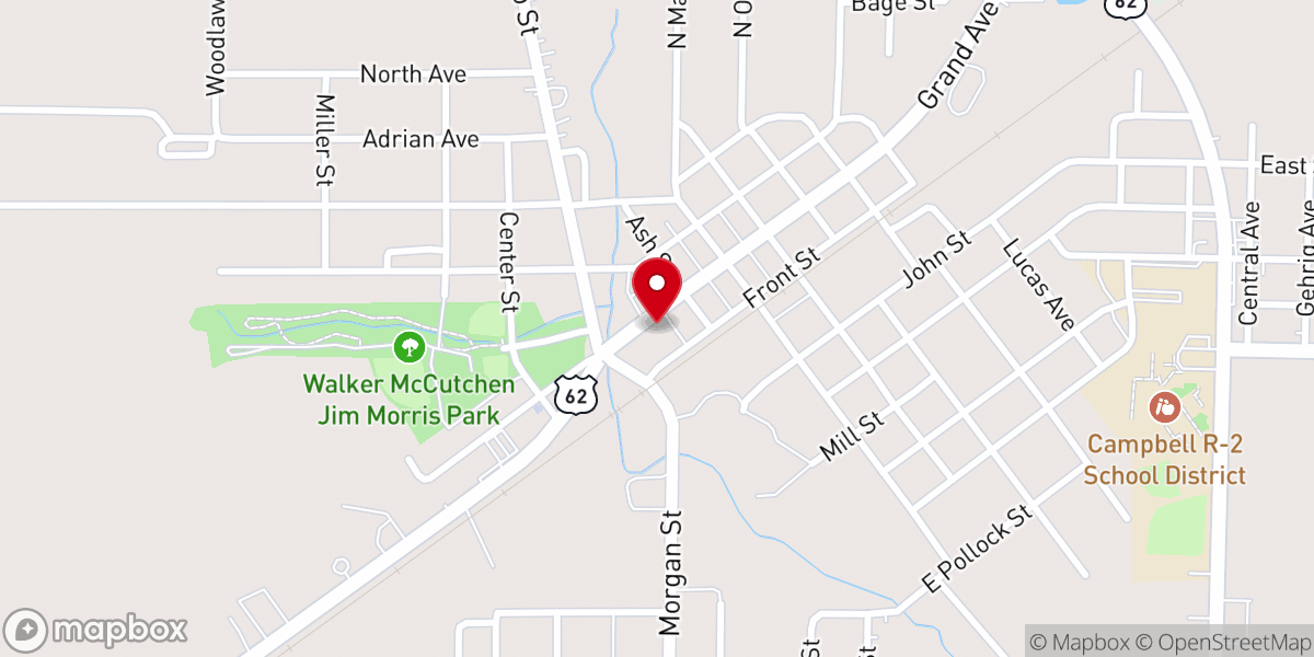 Map showing location of First Pentecostal Church