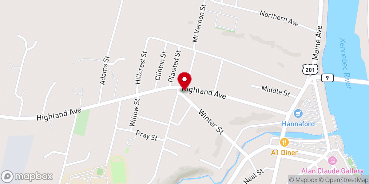 Map showing location of Gardiner Free Methodist Church