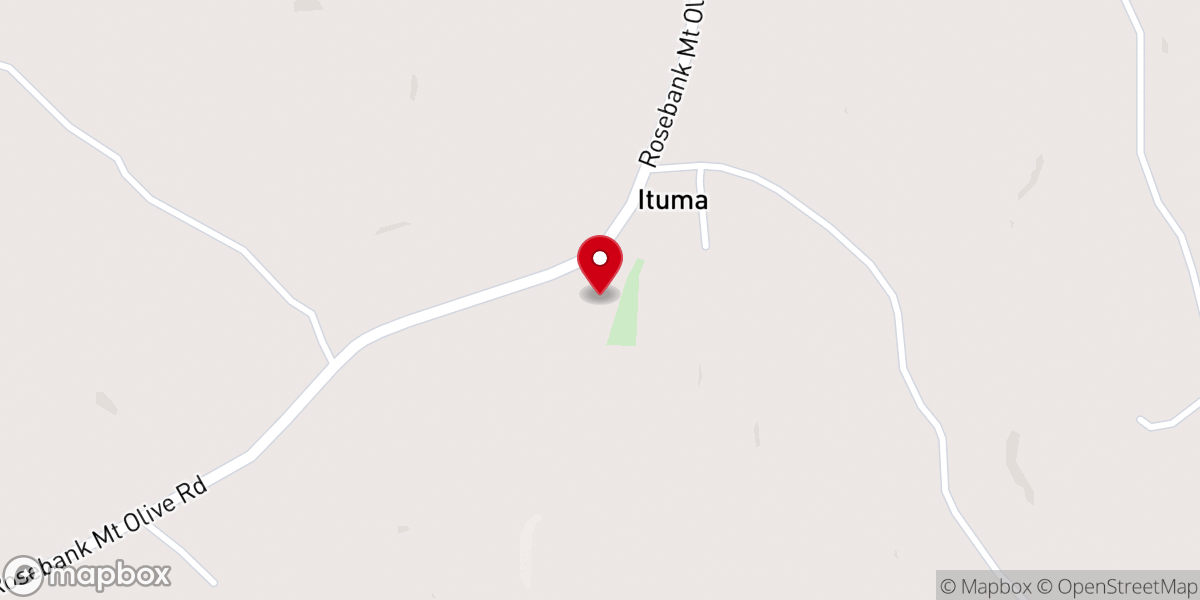 Map showing location of Mt Olive Church