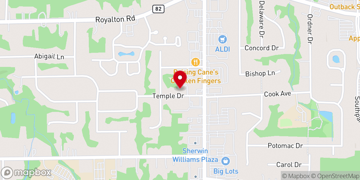 Map showing location of Strongsville Christian Church