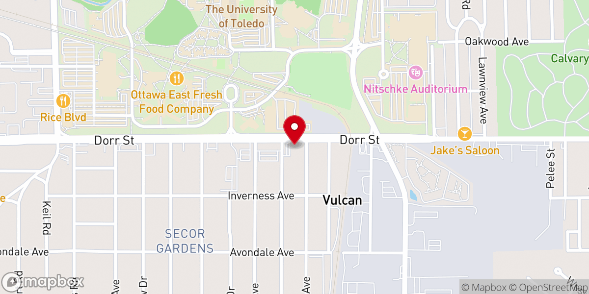Map showing location of Toledo UBF Church