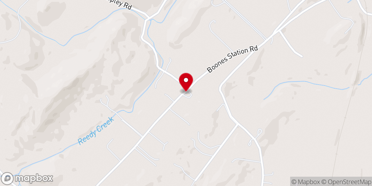 Map showing location of Gravel Hill Church