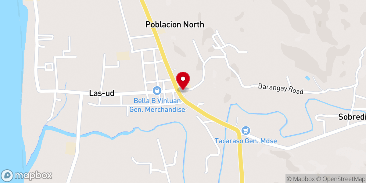Map showing location of St. John the Baptist Parish Church - Poblacion Sur, Caba, La Union (Diocese of San Fernando)