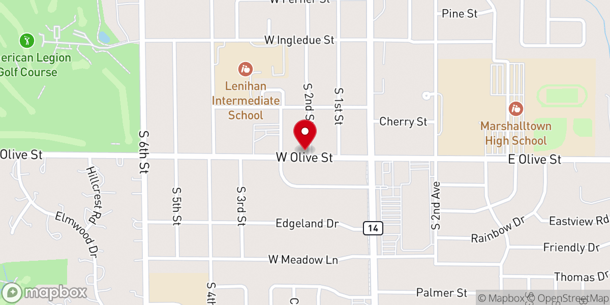 Map showing location of Olive Branch PC