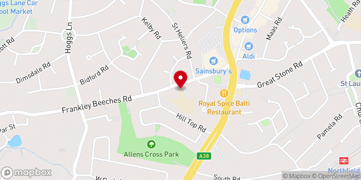Map showing location of Our Lady and St Brigid's Church, Northfield