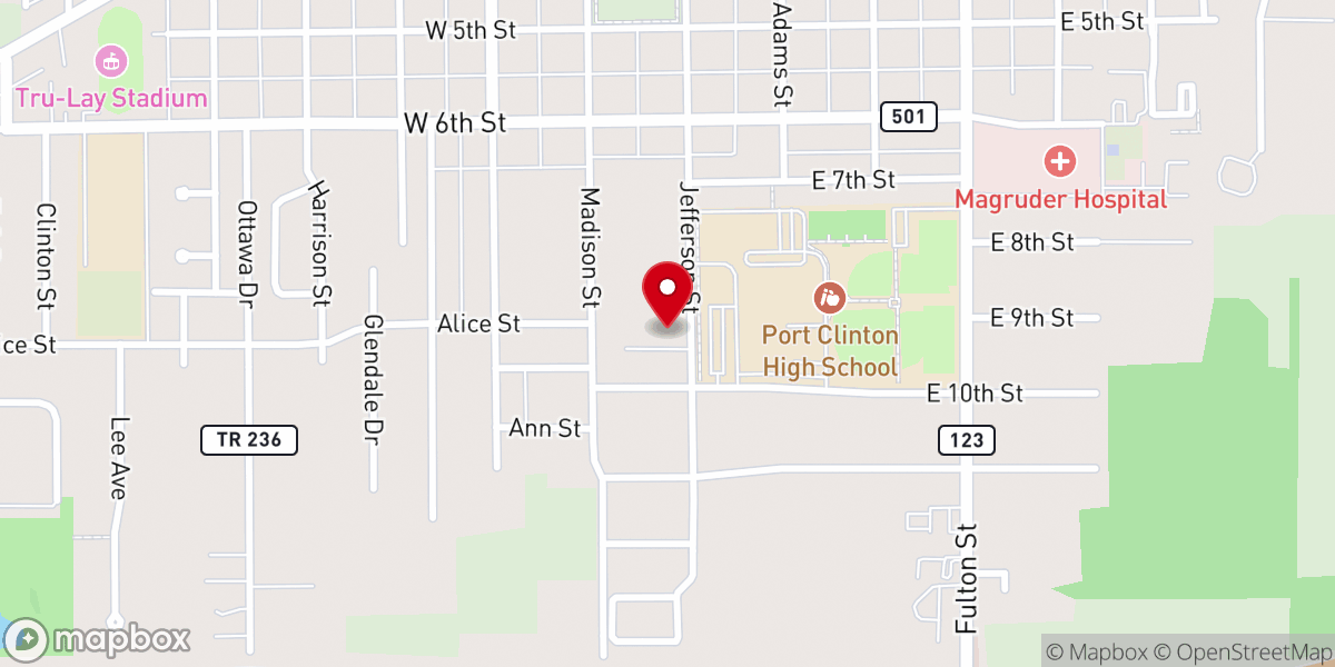 Map showing location of Peace Lutheran Church