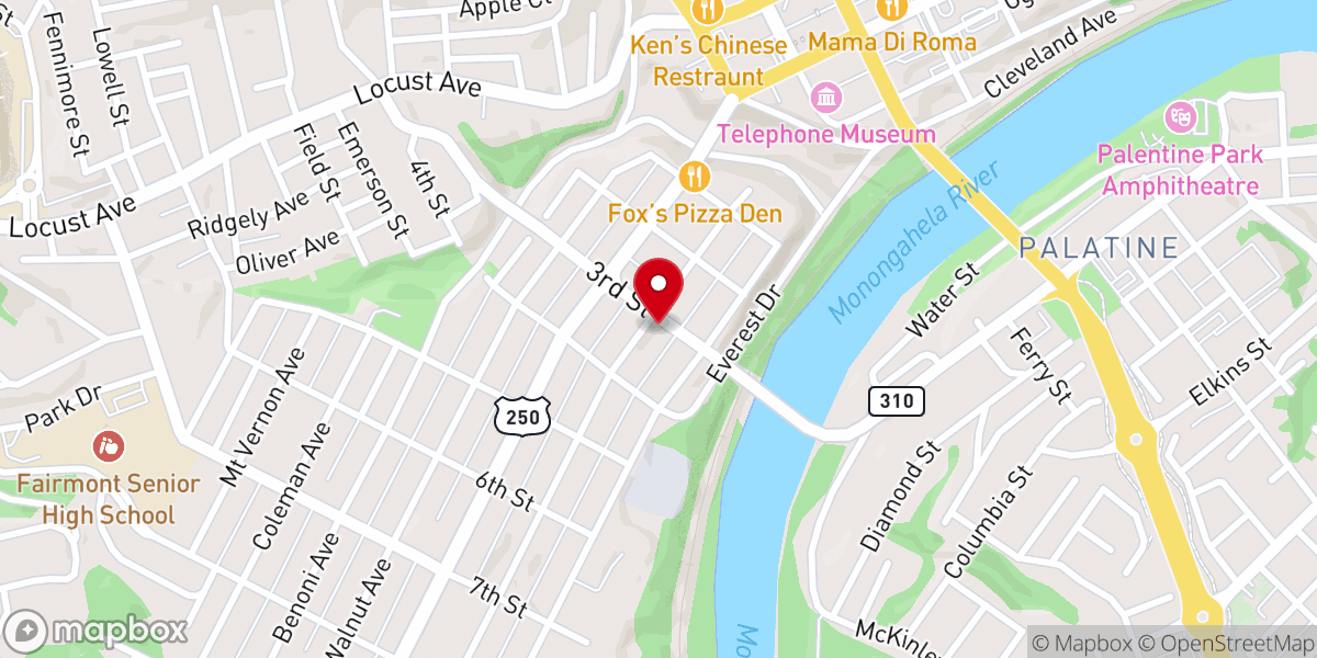 Map showing location of Grace Lutheran Church