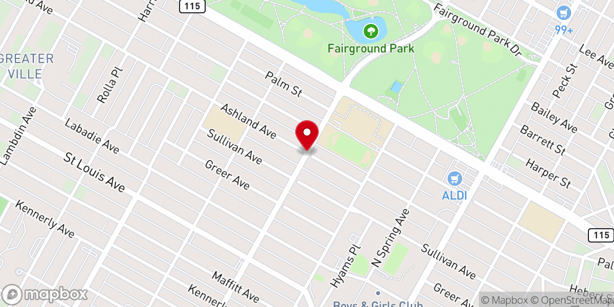 Map showing location of Saint Louis Dream Center