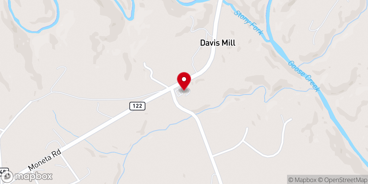 Map showing location of Smith Mountain Lake Seventh