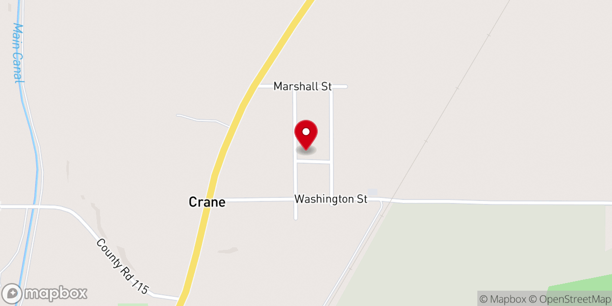 Map showing location of Crane Congregational Church