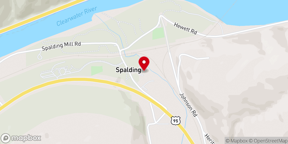 Map showing location of Spalding Presbyterian Church