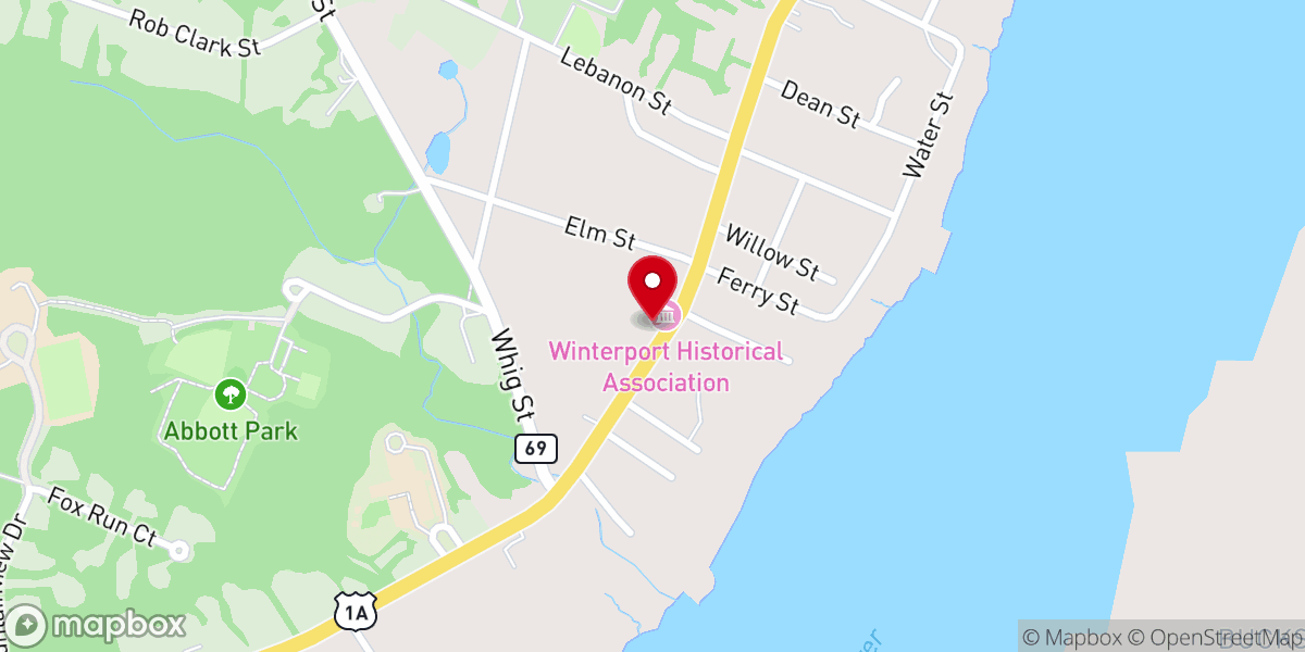 Map showing location of Winterport Congregational Church