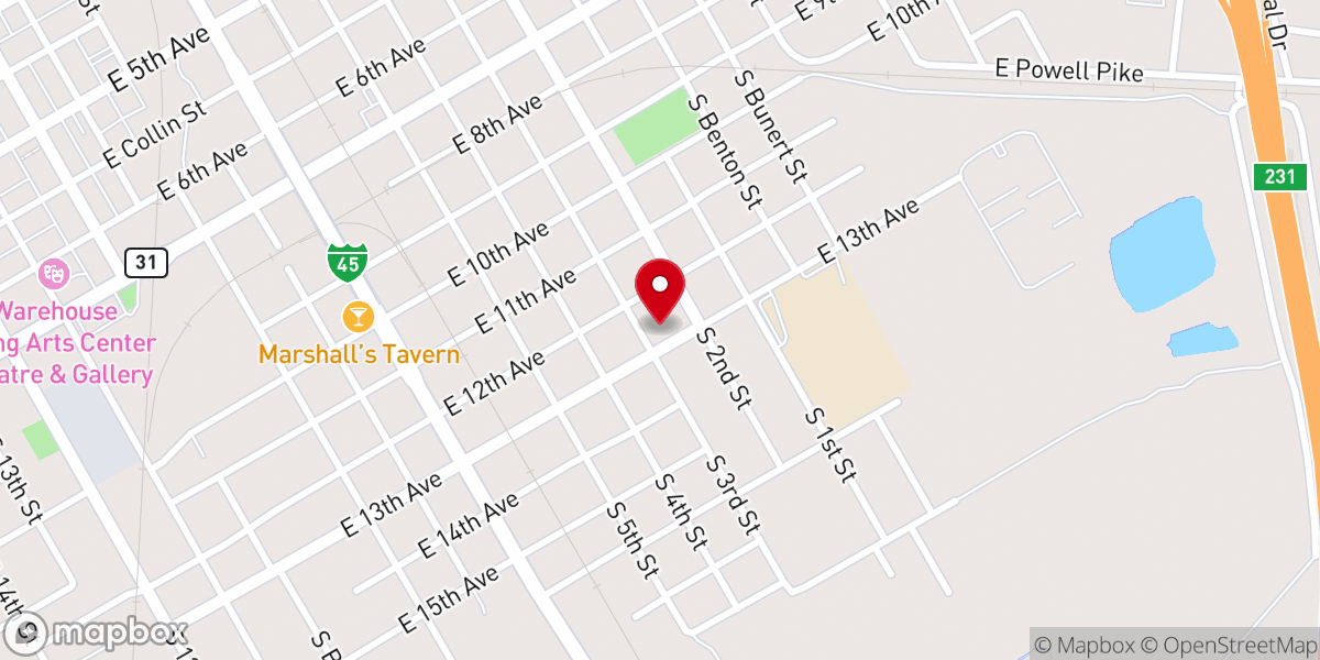 Map showing location of Eastside Church of Christ
