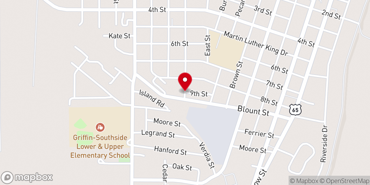 Map showing location of Mt Carmel Baptist Church