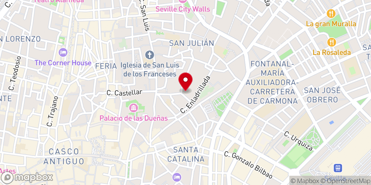Map showing location of Monasterio de Santa Paula